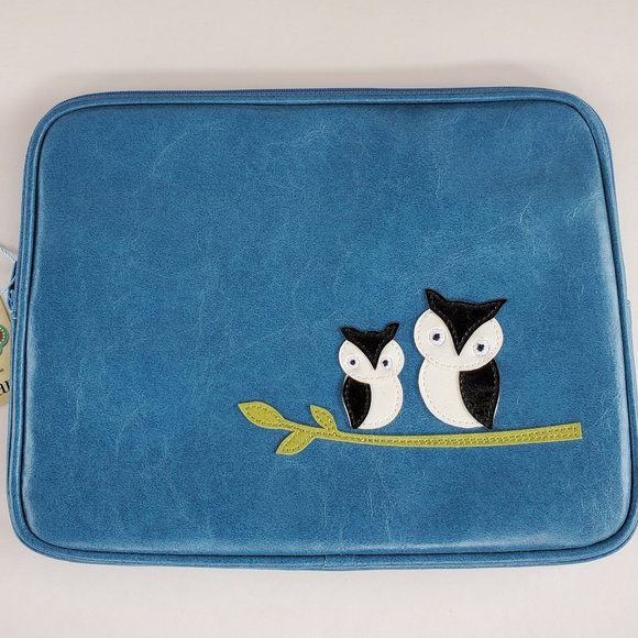 Lavishy Owl Applique Tablet Sleeve Bag Carrying Case Vegan/faux leather Nylon - Picture 1 of 7